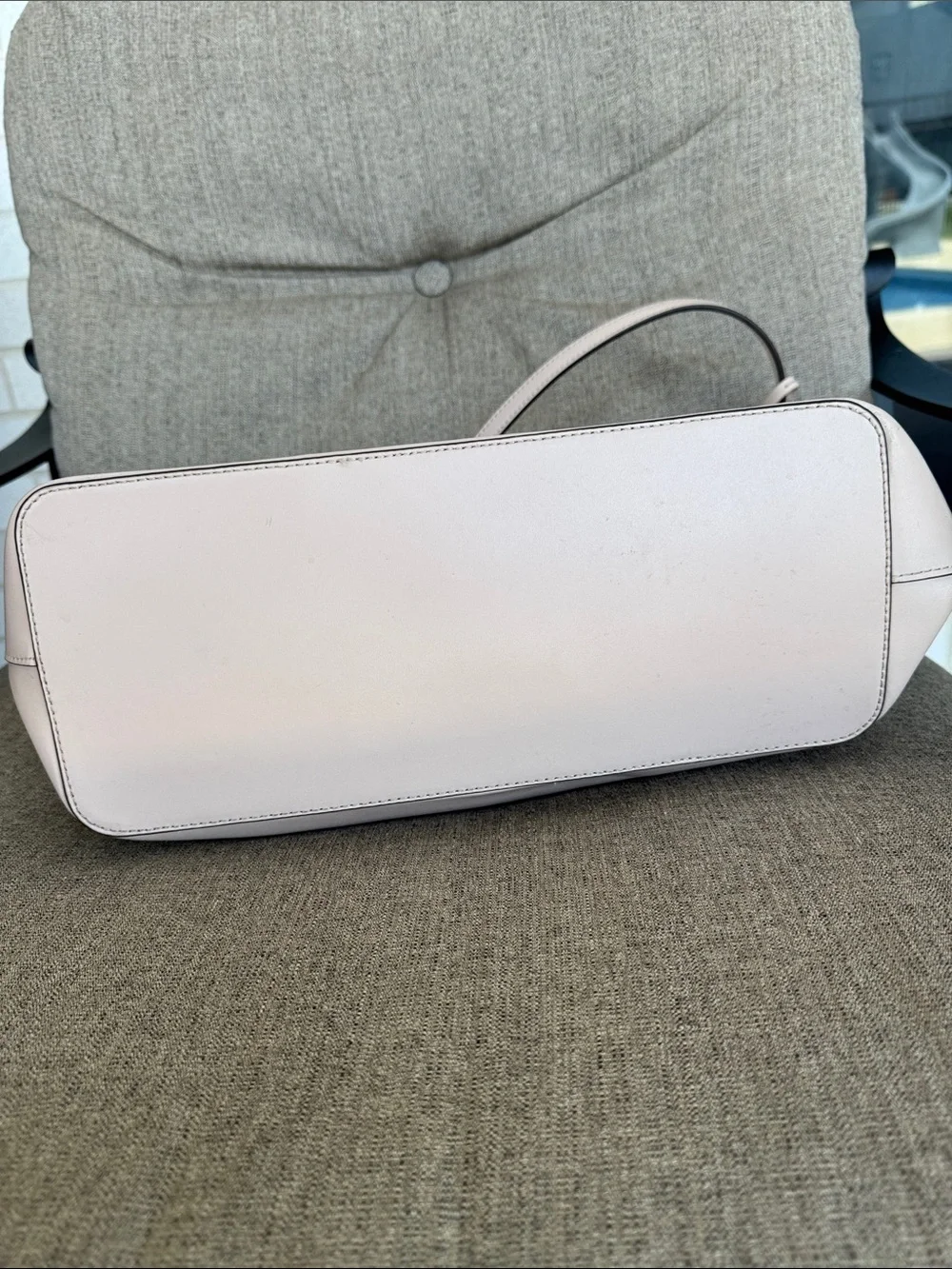 kate spade White and Pale Pink Two-Tone Leather Tote